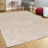 3' X 5' Sand And Beige Wool Geometric Hand Tufted Area Rug