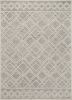 3' X 5' Sand Beige And Ivory Wool Geometric Hand Tufted Area Rug