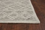 3' X 5' Sand Beige And Ivory Wool Geometric Hand Tufted Area Rug