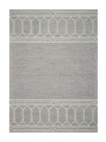 3' X 5' Gray And Ivory Wool Geometric Hand Tufted Area Rug