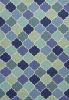 3' X 5' Blue Purple And Aqua Quatrefoil Hand Tufted Area Rug
