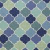 3' X 5' Blue Purple And Aqua Quatrefoil Hand Tufted Area Rug