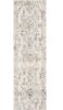7' Gray And Tan Floral Distressed Runner Rug