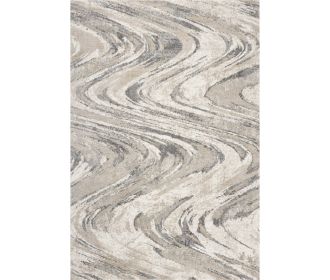3' X 5' Gray And Tan Abstract Area Rug