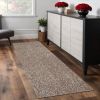 8' Beige And Brown Abstract Hand Woven Runner Rug