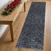 8' Black And White Hand Woven Runner Rug