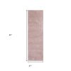 8' Pink Shag Hand Woven Runner Rug