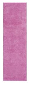 8' Hot Pink Shag Hand Woven Runner Rug