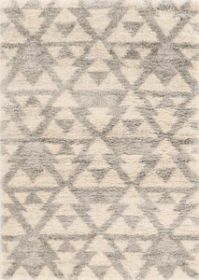 4' X 6' Ivory And Gray Geometric Distressed Area Rug