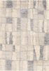 4' X 6' Ivory And Blue Abstract Geometric Distressed Area Rug