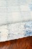 4' X 6' Ivory And Blue Abstract Geometric Distressed Area Rug