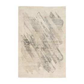 3' X 5' Gray And Ivory Abstract Distressed Area Rug