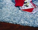 3' X 5' Indigo And Ivory Abstract Hand Woven Area Rug