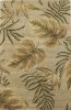 2' X 4' Sand And Beige Wool Botanical Leaves Hand Tufted Area Rug