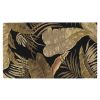 2' X 4' Black Beige And Brown Wool Botanical Leaves Hand Tufted Area Rug