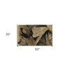 2' X 4' Black Beige And Brown Wool Botanical Leaves Hand Tufted Area Rug