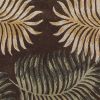 3' X 4' Espresso Beige And Green Wool Botanical Leaves Hand Tufted Area Rug
