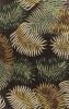 3' X 4' Espresso Beige And Green Wool Botanical Leaves Hand Tufted Area Rug