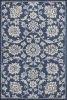 5' X 8' Blue And Ivory Floral Medallion Area Rug