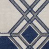5' X 8' Blue Ivory And Gray Geometric Area Rug
