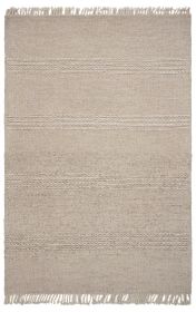 3' X 5' Beige Wool Hand Woven Area Rug