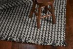 3' X 5' Gray And Light Gray Wool Houndstooth Hand Woven Area Rug