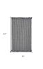 3' X 5' Gray And Light Gray Wool Houndstooth Hand Woven Area Rug