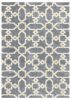 3' X 5' Slate Blue And Ivory Geometric Area Rug
