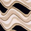 7' Beige And Black Wool Abstract Hand Tufted Runner Rug