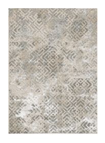 6' X 9' Sand And Light Blue Geometric Area Rug