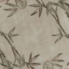 6' Ivory Green And Brown Wool Botanical Leaves Hand Tufted Round Rug