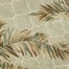 6' Sage Taupe And Green Wool Tropical Botanical Hand Tufted Round Rug