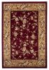 8' X 11' Red And Beige Floral Vines Area Rug
