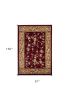 8' X 11' Red And Beige Floral Vines Area Rug