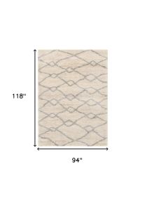 7' X 9' Gray And Ivory Chain Area Rug