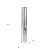 48" Silver Cylinder Aluminum Floor Vase