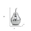 7" Silver Buffed Aluminum Decorative Pear Tabletop Sculpture
