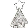 16" Glam Silver And Faux Crystals Christmas Tree Tabletop Sculpture