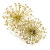 Set of Two Gold Cast Iron Decorative Spiky Sphere Tabletop Sculptures