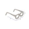 7" Silver Aluminum Textured Square Eyeglasses Tabletop Sculpture