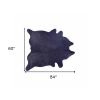 5' X 7' Navy Blue Cowhide Area Rug