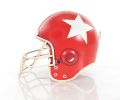 9" Red And White Metal Hand Painted Figurine