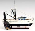 22" Black And White Solid Wood Hand Painted Model Boat