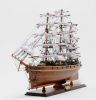 28" Brown Solid Wood Hand Painted Model Boat