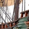 26" Brown Solid Wood Hand Painted Model Boat
