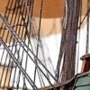 26" Brown Solid Wood Hand Painted Model Boat