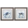 19" X 19" Distressed Wood Toned Frame Turtle In Grass (Set Of 2)