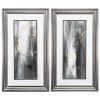 Set of Two Modern Abstract Gunmetal Framed Art