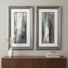 Set of Two Modern Abstract Gunmetal Framed Art
