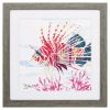23" X 23" Sea Creature Fish Brown Square Framed Art